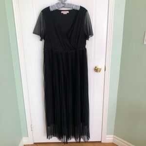 BLACK DRESS GOWN GUEST DRESS Elegant Black Maxi Dress
